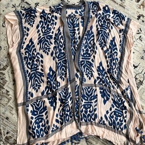 Blue and Beige Kimono